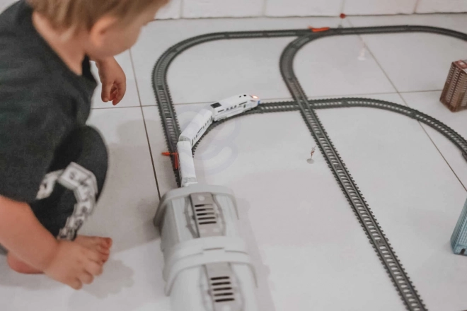 Elektrische treinen set Woopie met brug en tunnel