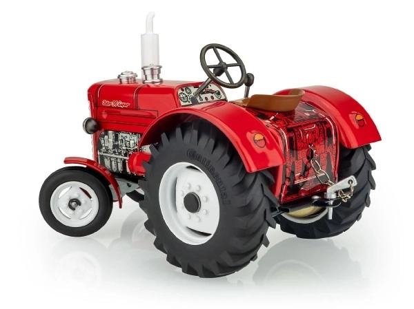 Traktor Zetor 50 Super rood met sleutelaandrijving metaal 15cm 1:25 in doos Kovap
