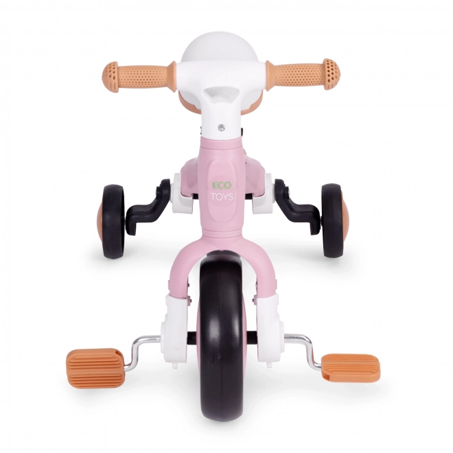 Balansfiets met pedalen - trainingszijwielen 3in1 ECOTOYS – Roze