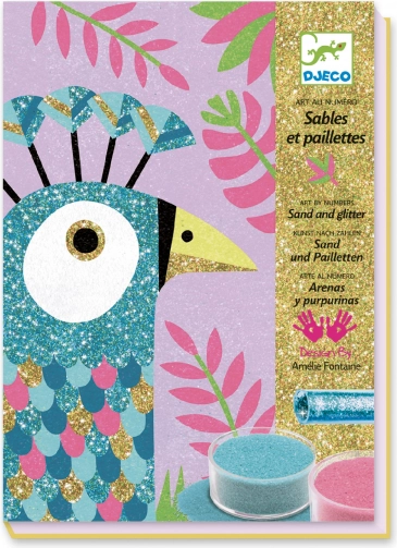 DJECO Sand and Glitter Pictures: Dazzling Birds