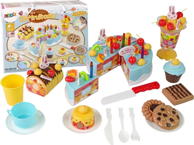 Süßigkeiten-Set mit Klettverschluss – Torte und Kekse mit Dekorationen