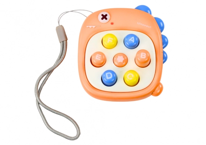 Interactief spel Whack A Mole met letters oranje dinosaurus