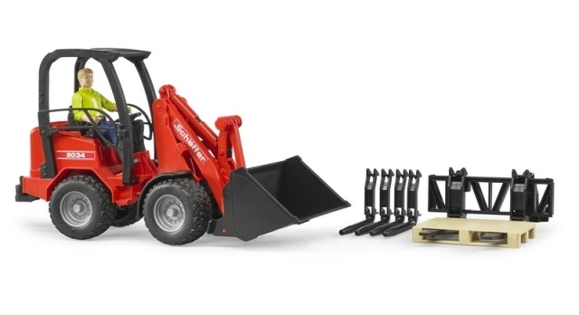Rode lader Bruder Schäffer 2034 met figuur en accessoires