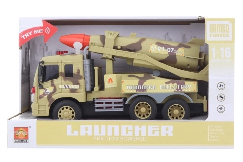 Militair voertuig met raket voor kinderen