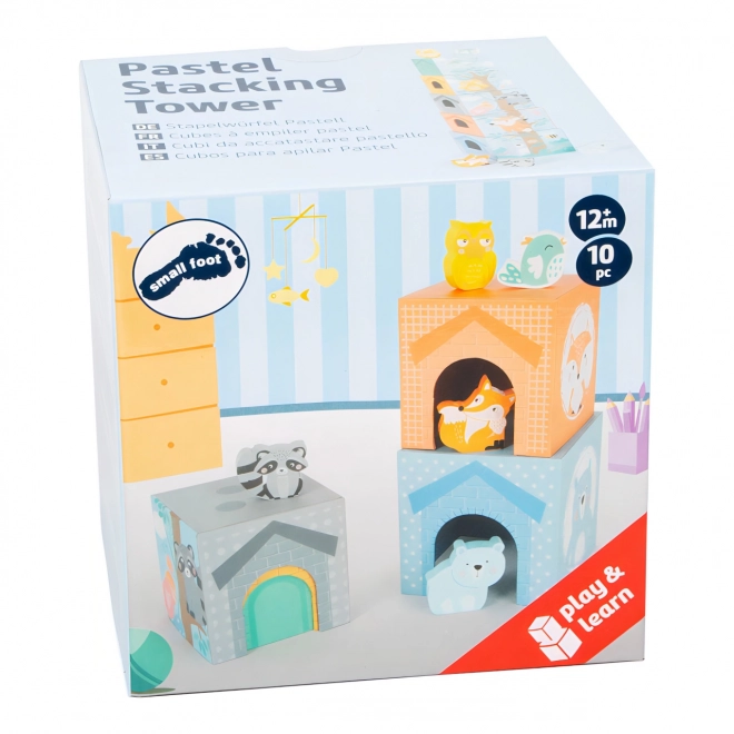 Small Foot Stapeltoren pastel met dieren
