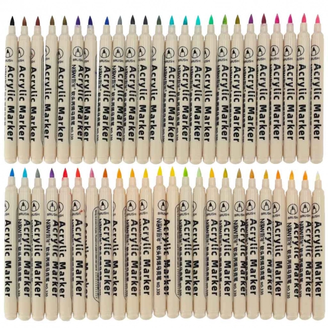 Waterdichte acrylverf markers voor stoffen en stenen, set van 48 stuks