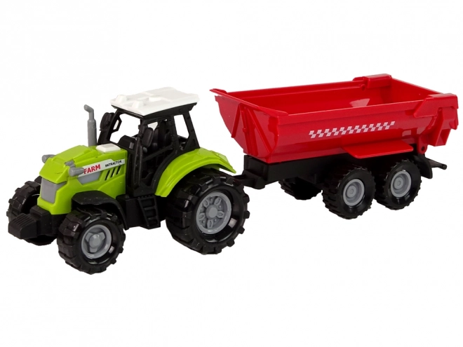 Groene tractor met rode aanhanger Geluid