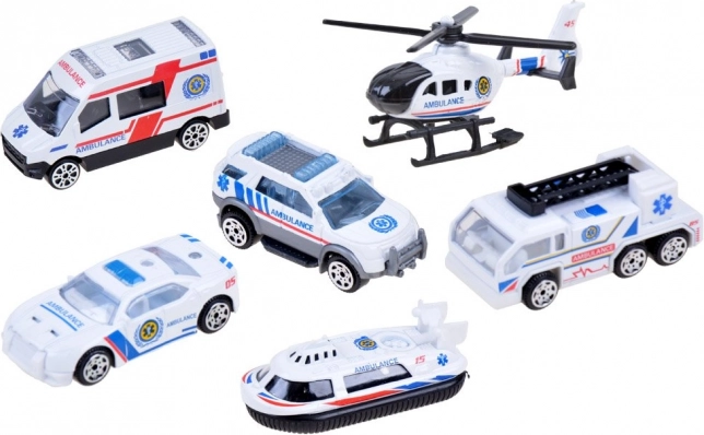 Ensemble réaliste de véhicules de secours