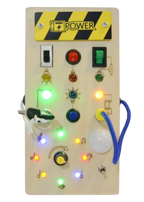 Planche interactive en bois avec lumières LED pour enfants