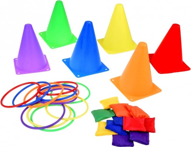 Play Set Cones, Hoops and Bags for Children