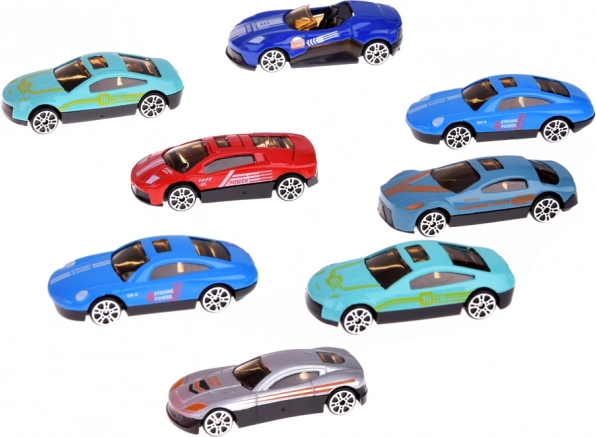 Includes 8 Metal Cars