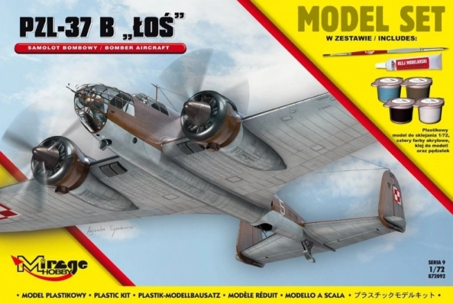 PZL.37B Łoś Aircraft Model 1:72 – plastic model kit