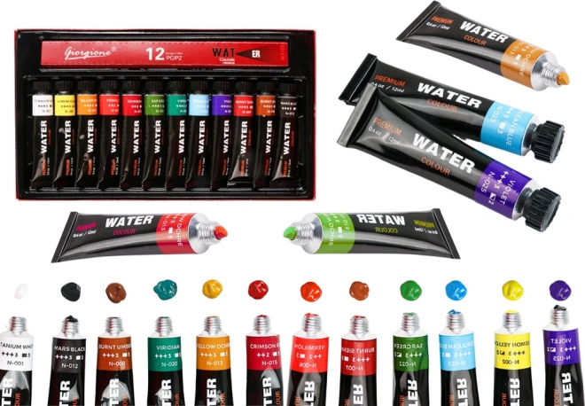 Set acrylverf in tubes – 12 kleuren