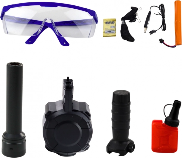 Carabine à billes d'eau avec accessoires et lunettes de protection
