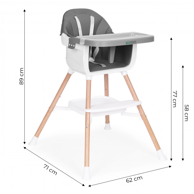 Child feeding chair 2-in-1 gray Ecotoys