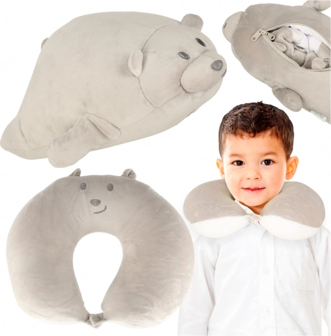 Travel Pillow 2-in-1 in the Shape of a Teddy Bear