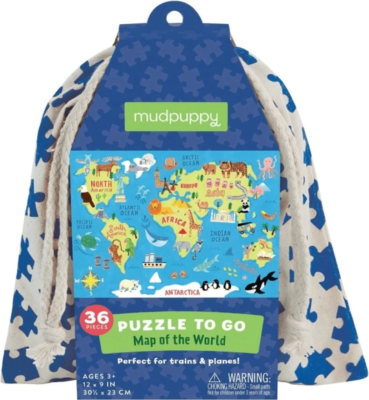 Puzzle Carte du Monde Mudpuppy pour Voyager
