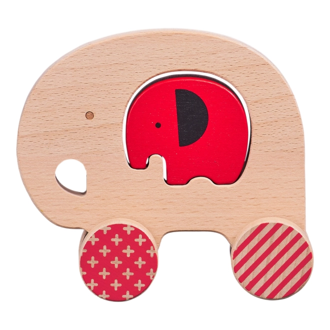 Petit Collage Olifant en Olifantje op Wielen