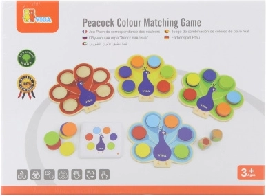 VIGA Pfau – Montessori-Farbenzuzuordnungsspiel mit Karten