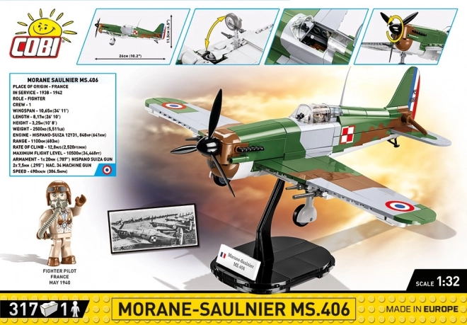 World War II Morane-Saulnier MS.406 Building Set