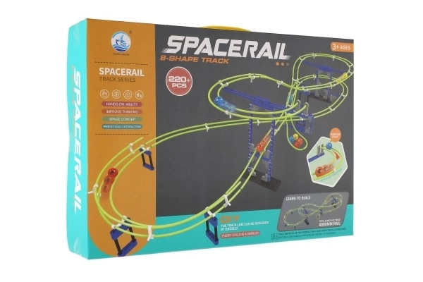 Knikkerrace spacerail plastic 220st in doos 39x28x7cm