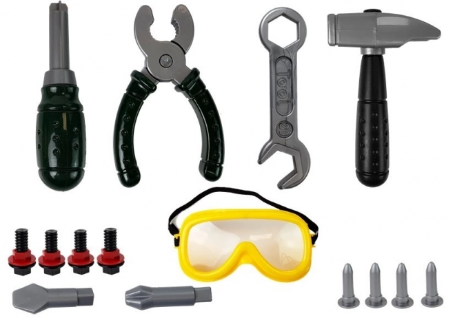 Doe-het-zelf set Accuboormachine Beschermende bril Helm