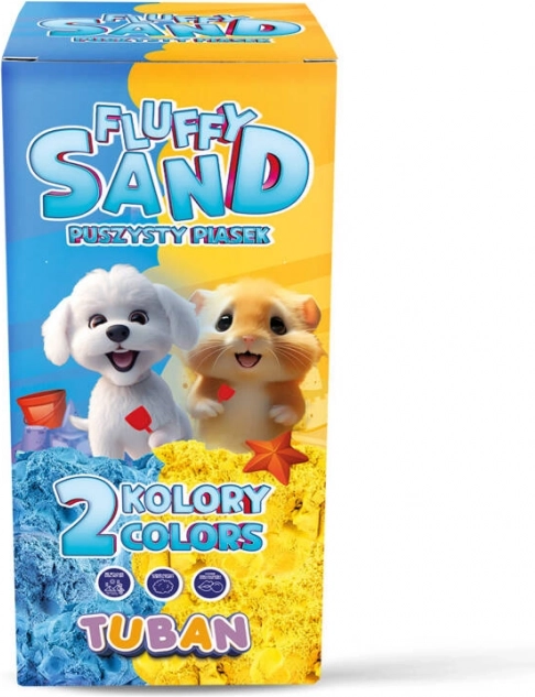 Luchtig geurig zand TUBAN Fluffy blauw en geel 140 g