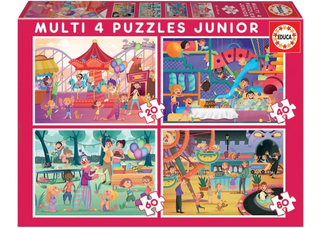 Educa puzzel amusementspark en kinderfeestje 4v1