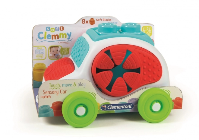 CLEMENTONI SOFT CLEMMY Voiture sensorielle à encastrements avec blocs