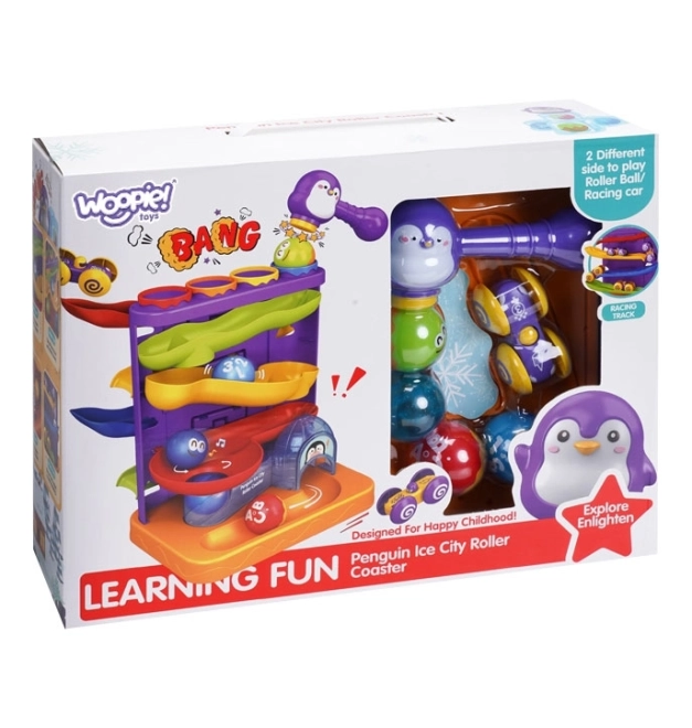 Woopie 3-in-1 Ball Track Ramp Set with Hammer and Car Slide