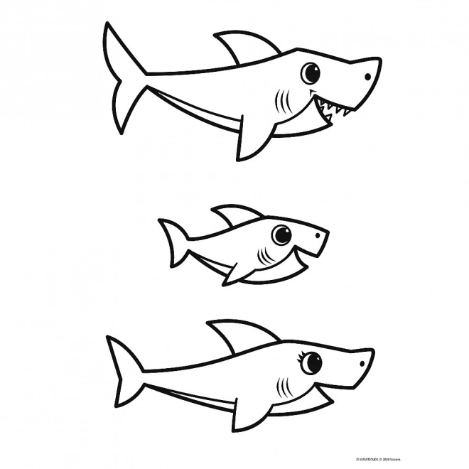 Baby MAXI 2x10 stukken puzzel Happy Shark Day, Baby Shark
