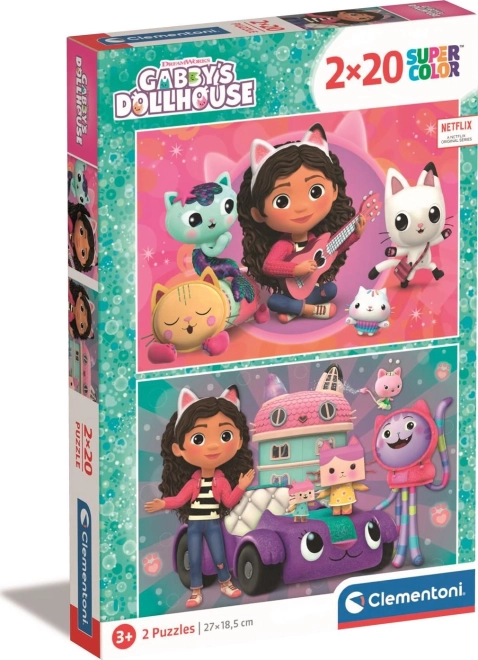 Puzzel 2×20 stukjes Gabby’s Magische Huis