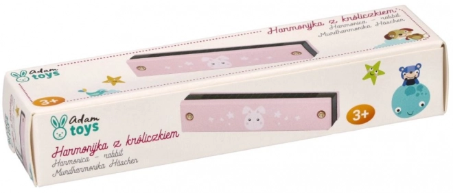 Roze mondharmonica voor kinderen met decor
