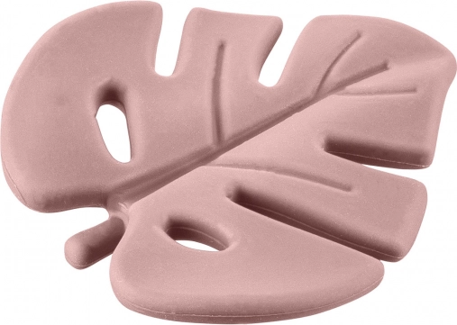 Silicone Teether Leaf, Old Pink