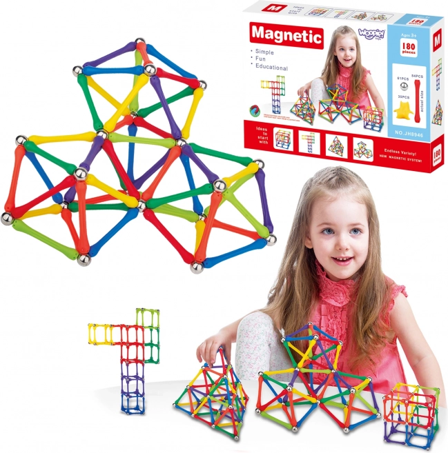 Woopie magnetische bouwblokken Creatieve puzzel 180 stuks