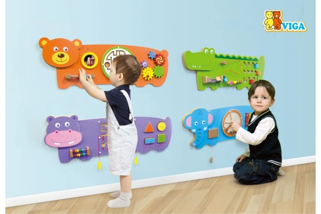 Activiteitenbord / houten wandpaneel spel - krokodil
