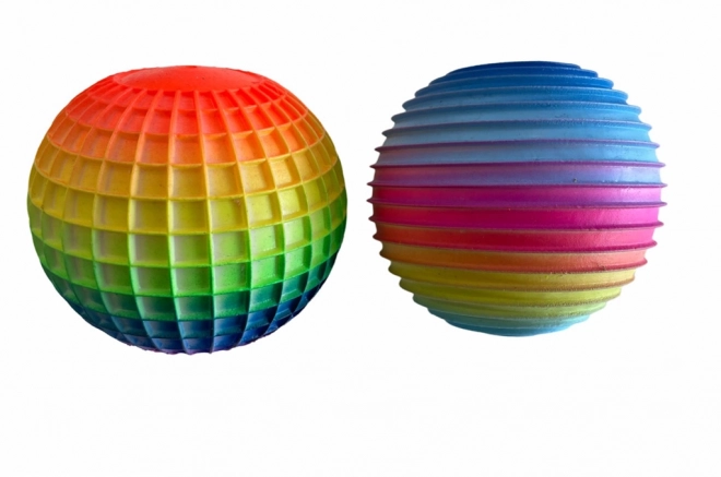 Jumbo regenboog kattenbal ribbel 9 cm