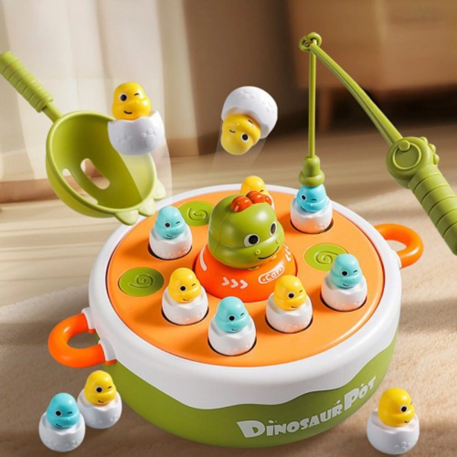 WOOPIE dino play set 4-in-1 with magnetic fishing and catapult