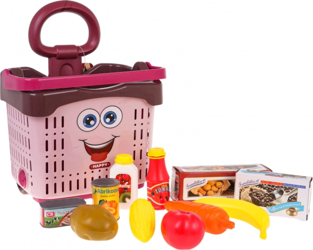 Kinder Einkaufswagen mit Zubehör rot