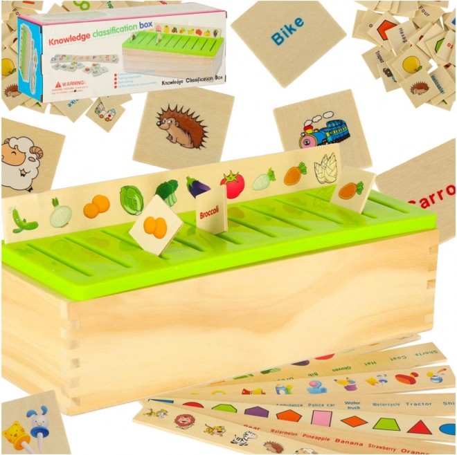 Trieur éducatif en bois – associe images et formes
