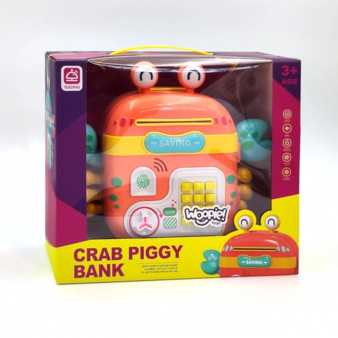 Elektronische spaarpot kluis met PIN Krab rugzak oranje