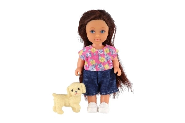 Pop met knuffel plastic 12cm stevig lichaam 3 soorten in doos 7x15x5cm 24st in doos