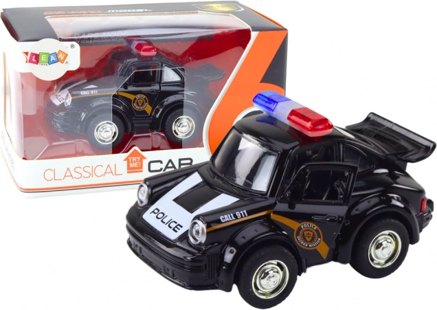 Classic Black Police Car 1:38 with Lighting and Sound