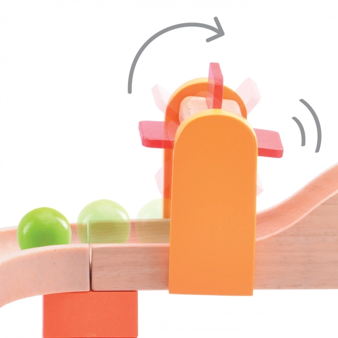 Wonderworld Houten Knikkeren Baan TRIX - Draaimolen en Wervel