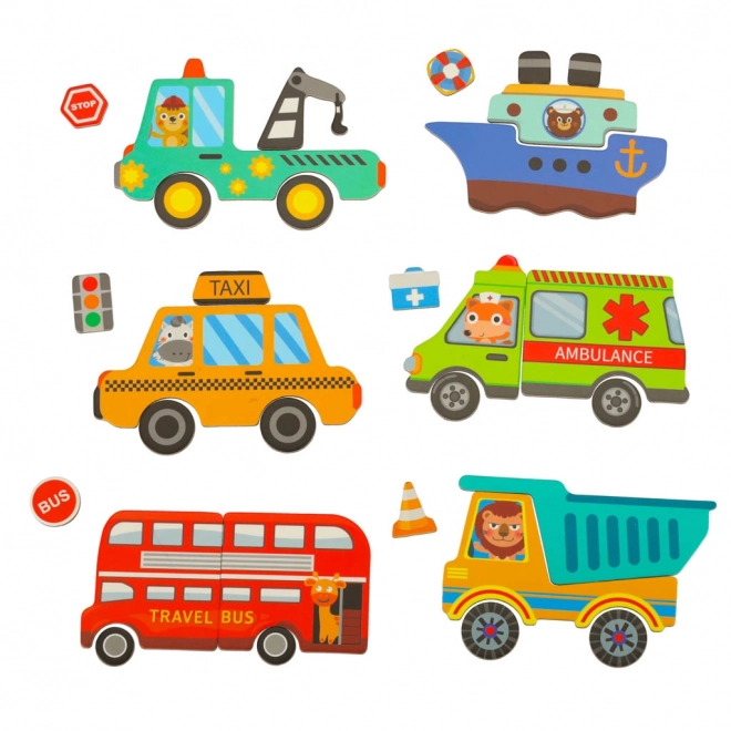 Magnetische puzzel - transportmiddelen