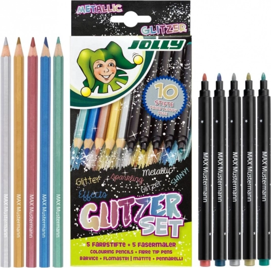 Metallic colored pencils and markers 10 pcs