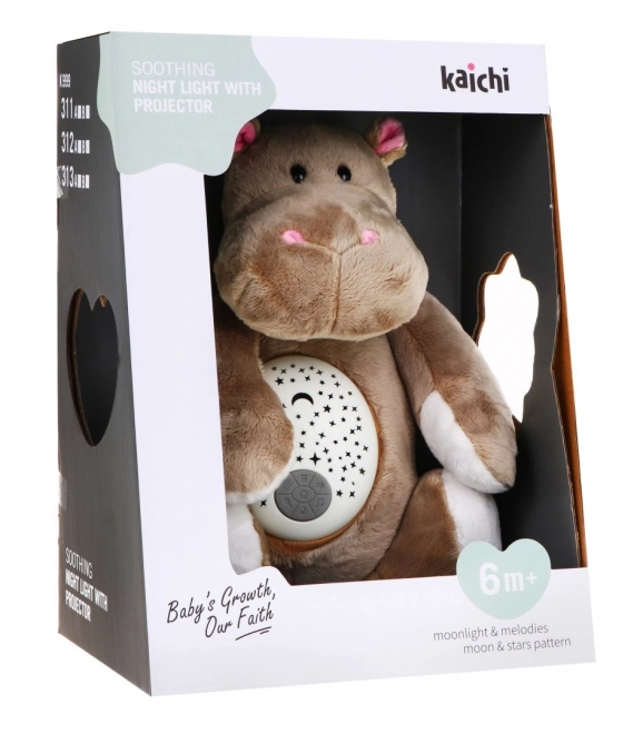 Nijlpaard fopspeen 3-in-1 voor kinderen vanaf 6m+ Sensorisch speelgoed + Projector + Muziekdoos + Knuffelspeelgoed