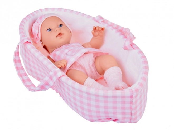 Stoffen paspop pasgeborene met roze muts