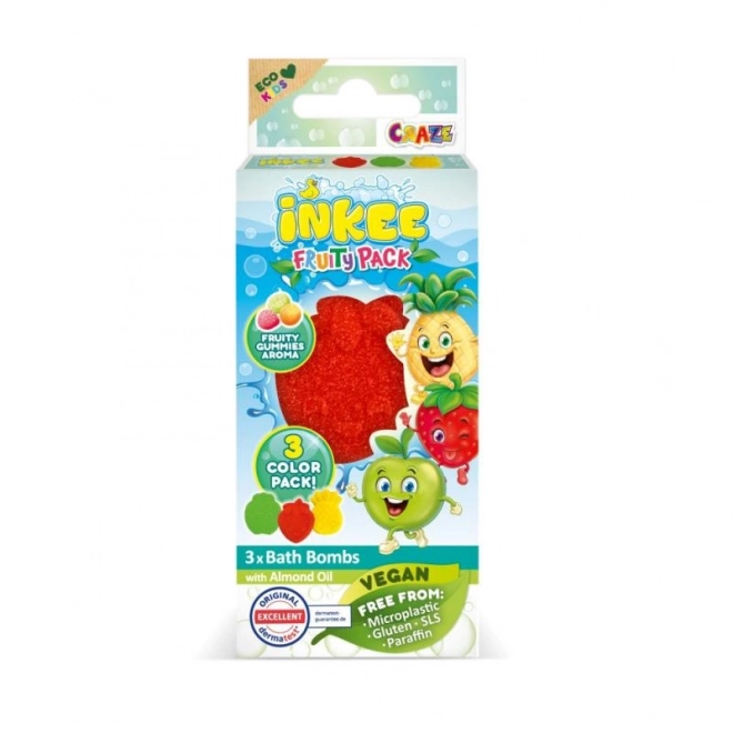 Inkee bath bombs mini fruit variation pack