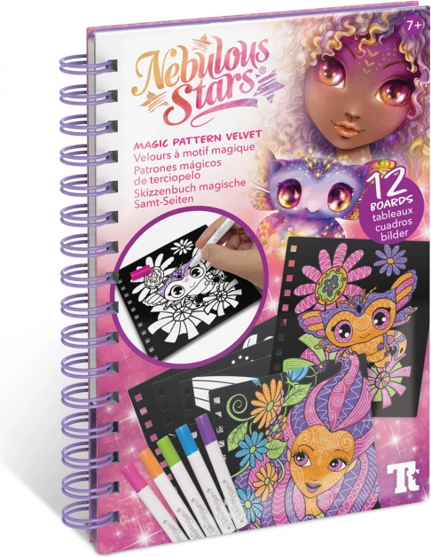 Nebulous Stars magische kleurplaten – 12 fluwelen platen en 5 stiften